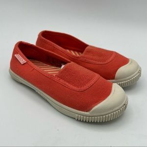 KEEN Girls Coral Orange Slip On Canvas Shoes Flats Size 10 EUC HOPE RUBBER